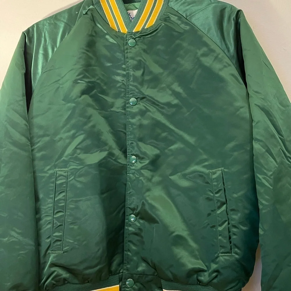 𝅺medium Satin varsity jacket coat Starter like Chalkline vintage 80s retro 90s - Picture 15 of 16